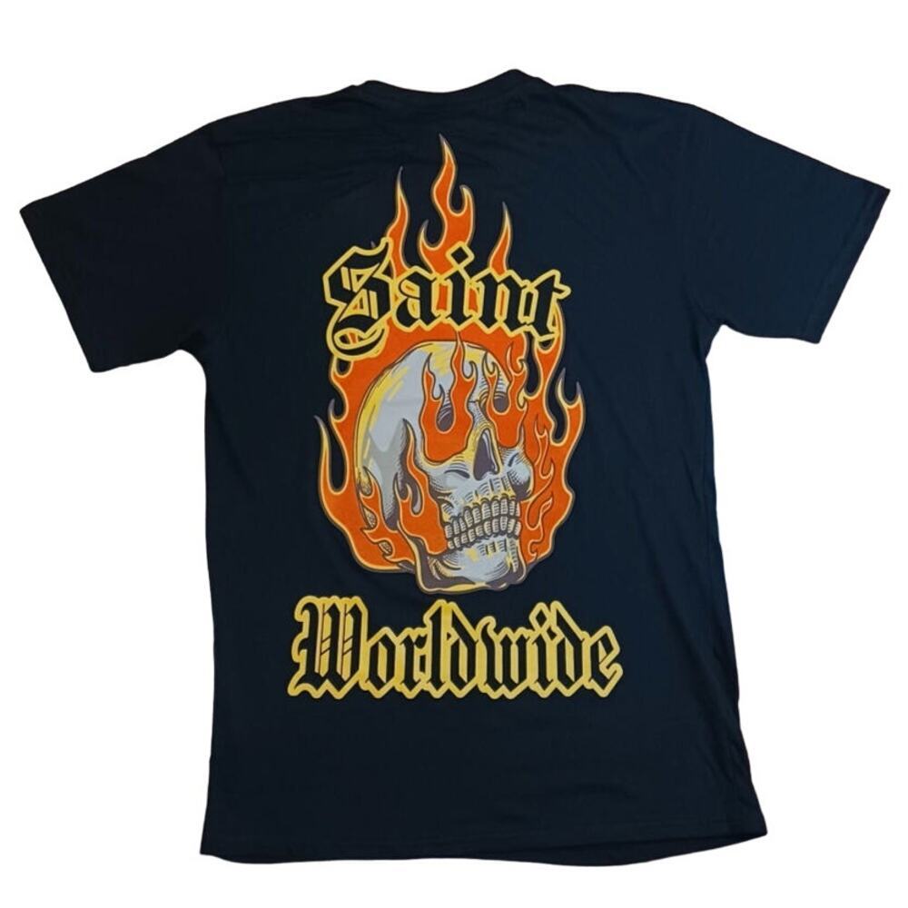 SUPER MASSIVE Saint Worldwide Tshirt sz: LARGE  EXCELLENT CONDITION